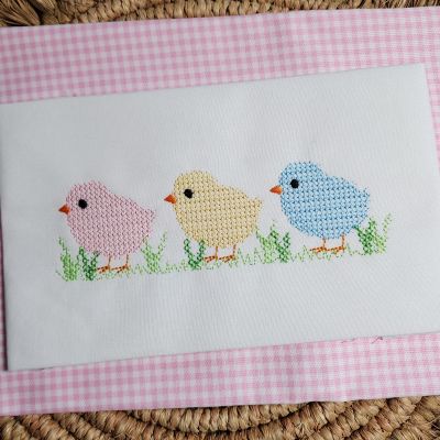 easter chicks cross stitch embroidery